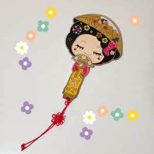 Ornate korean hand mirror